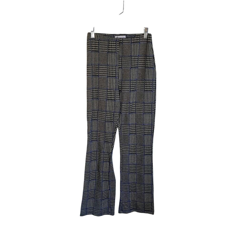 Urban Outfitters Black Gray Hounds Tooth Pull-On Trouser Flare Leg Pants Small